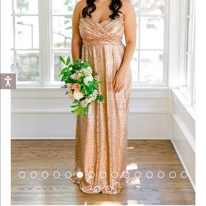 Revelry Celeste Sequin Dress in Rose Gold Size 12